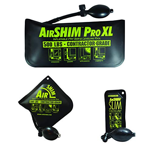 Calculated Industries 1134 AirShim Inflatable Pry Bars & Leveling Tools 3-Piece Set - Original AirShim, AirShim Pro XL & Slim | Heavy-Duty Alignment Pump Wedges for Contractors | Perfect for Door Installation, Cabinet Leveling & Flooring Projects