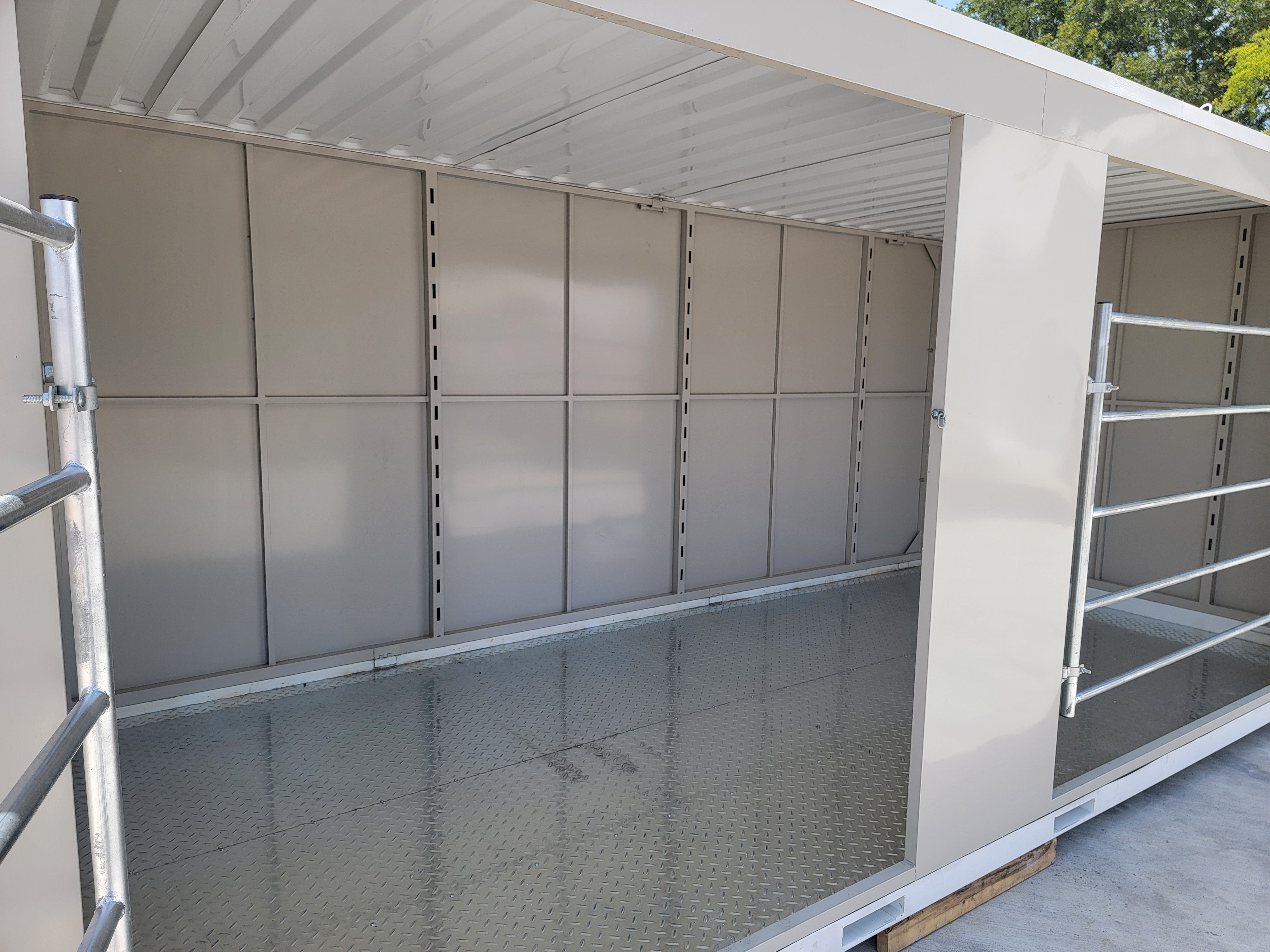 8'x20' Portable Double Livestock Stall - Heavy Duty Relocatable Storage Building & Loafing Shed | Durable Farm Shelter for Horses, Cattle & Livestock | Perfect for Barns, Ranches & Agricultural Use