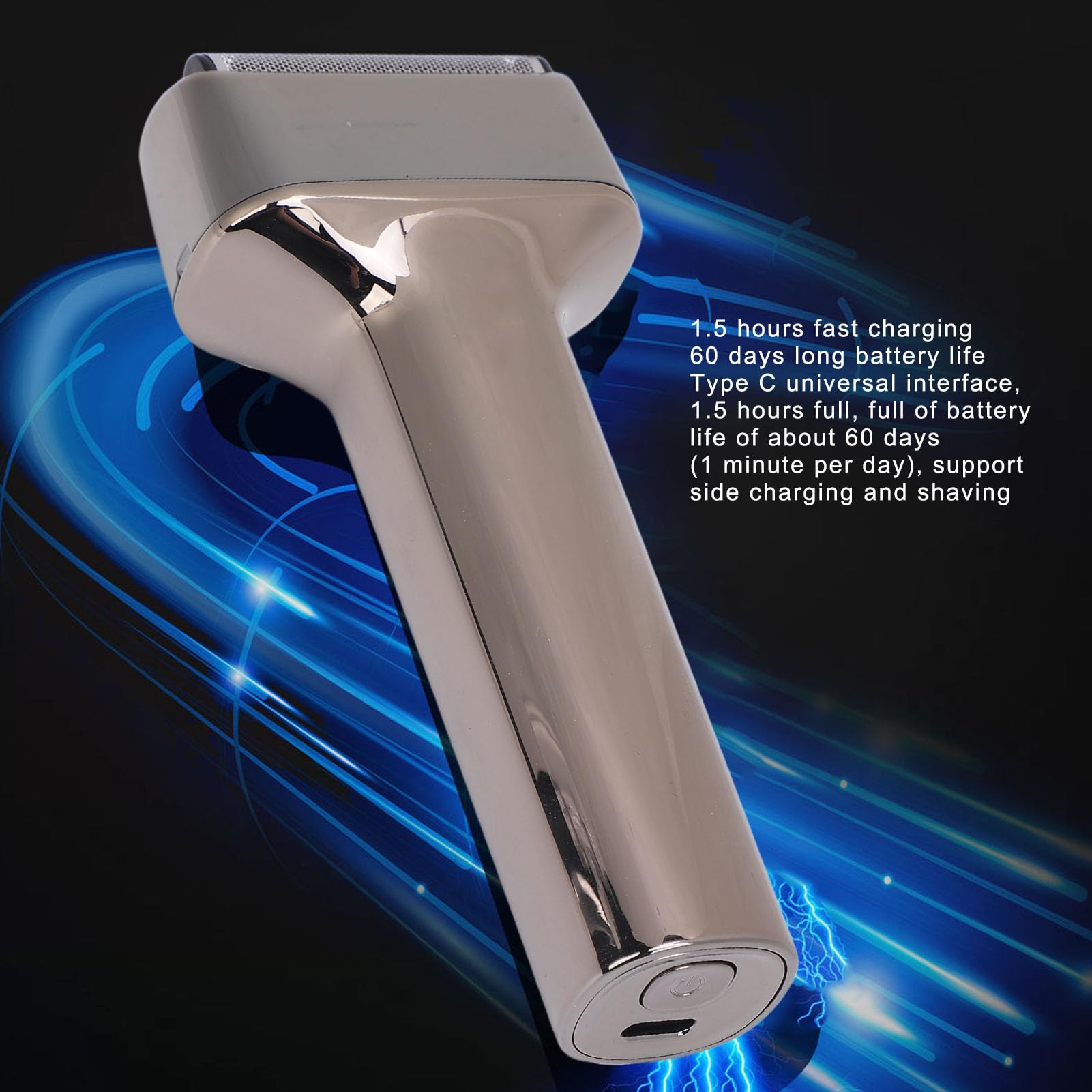 Premium USB-C Rechargeable Electric Razor for Men - Digital Display, Dual Blade System - Portable Travel Trimmer for Face & Beard Grooming - Perfect for Home, Office, Car & Travel Use