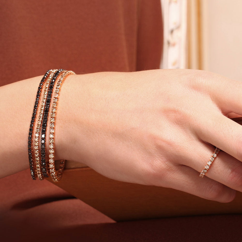 6.00 ct Black Diamond Tennis Bracelet - 14K Gold 3mm 4-Prong Setting | Ready to Ship | Perfect for Weddings, Anniversaries & Special Occasions