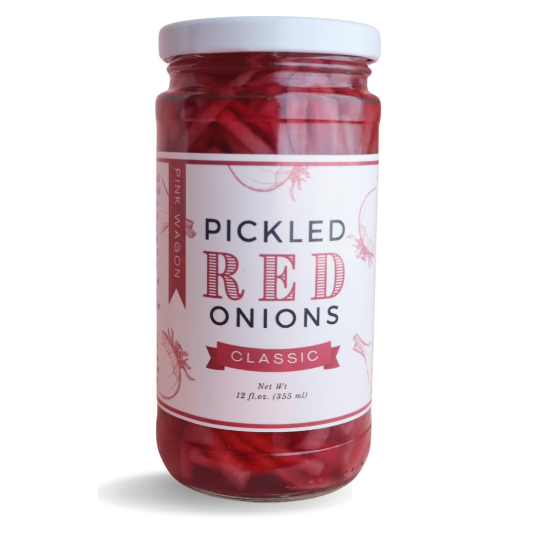 Pickled Red Onions - Classic Flavor | 12 oz Jar | Tangy & Crisp | Perfect for Tacos, Burgers, Salads & Sandwiches