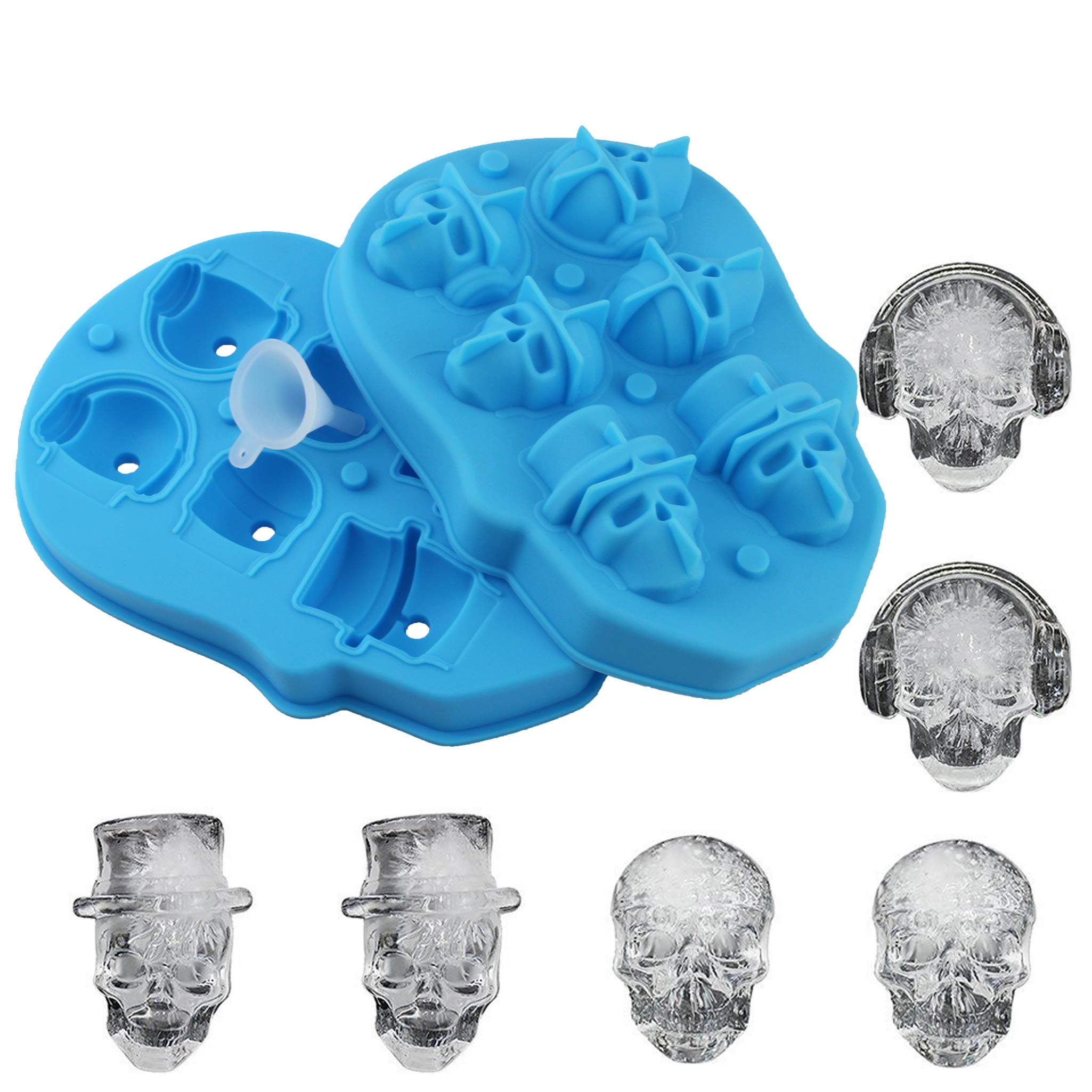Halloween Pumpkin Ice Mold Tray - 3D Silicone Ghost & Skull Ice Cube Maker for Cocktails, Drinks, and Party Decorations - Perfect for Halloween Parties, Themed Events, and Spooky Beverage Presentations