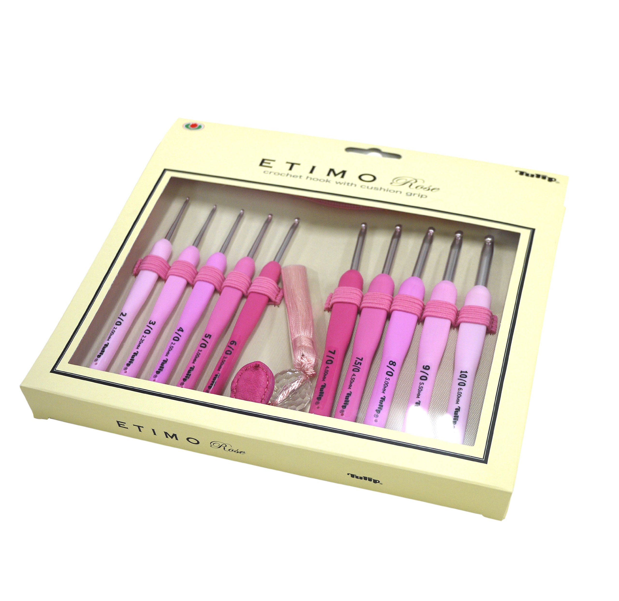 Tulip Etimo Rose Crochet Hooks Set - Ergonomic Knitting Needles for Yarn Crafts, Perfect for Crocheting, Knitting, and DIY Handmade Projects - Ideal Gift for Crochet Lovers and Craft Enthusiasts