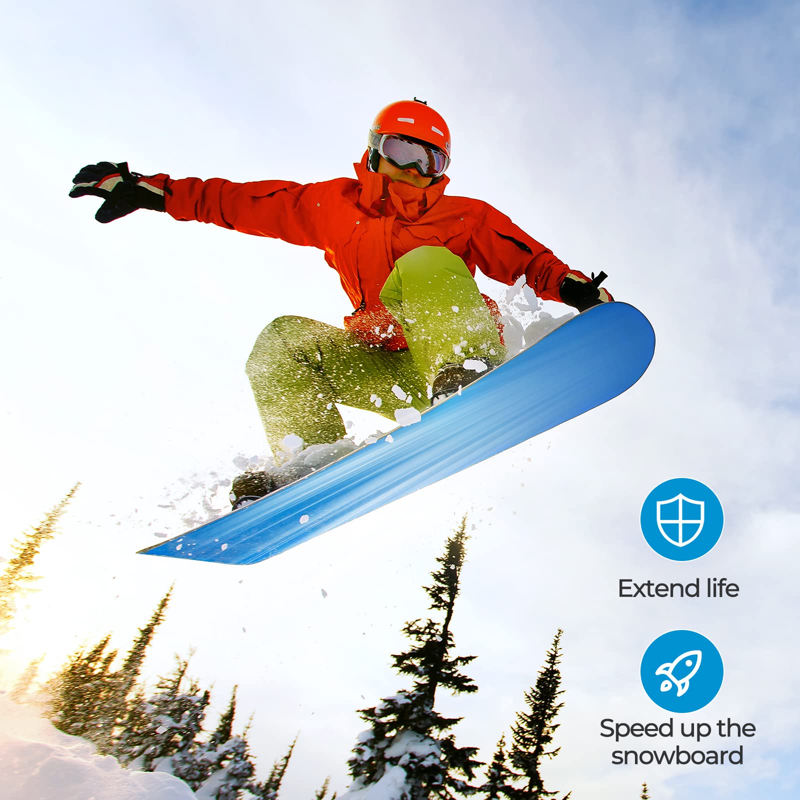 Premium High-Speed Snowboard Wax - All-Temperature Formula for Maximum Performance & Smooth Glide - Ideal for Powder, Ice & Groomed Slopes - Perfect for Freeriding, Racing & Backcountry Adventures