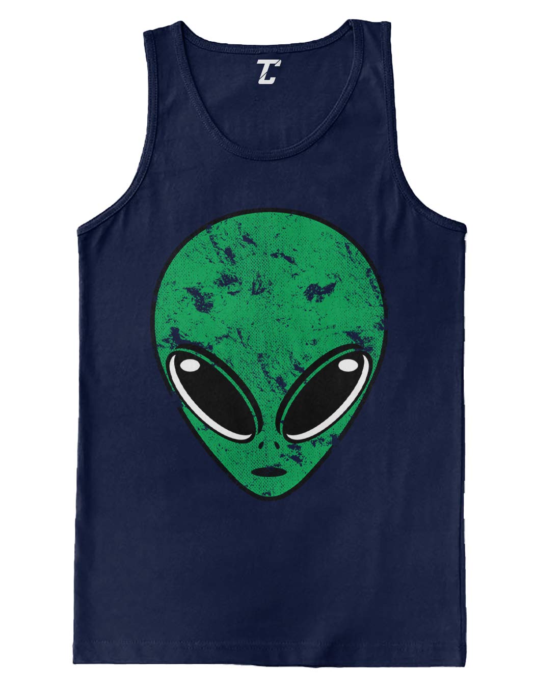Alien Head Martian Outer Space Men's Tank Top - Sci-Fi Graphic Tee for Cosplay, Halloween & Space Enthusiasts