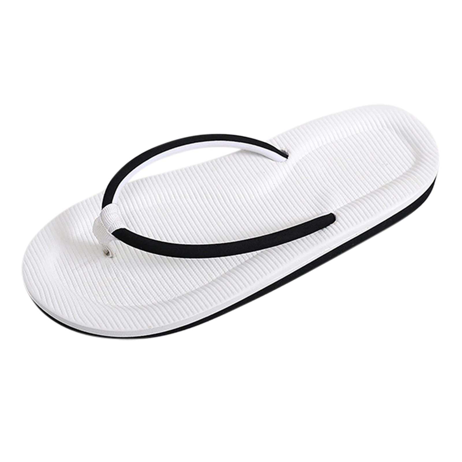 **Men's Breathable Flip-Flop Sandals - Comfortable Beach Slippers for Summer - Flat Casual Shoes for Home, Pool & Outdoor - Size 9.5-10 (Black)**    *Perfect for beach vacations, poolside lounging, or relaxing at home.*