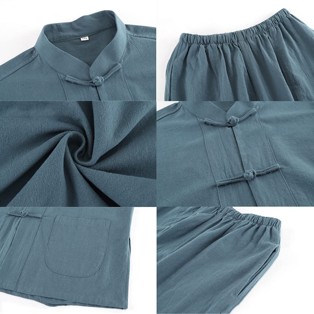 Traditional Chinese Kung Fu Uniform & Tang Suit for Men - Cotton Linen Tai Chi Outfit with Shirt, Pants & Jacket (Black, Sizes 1-5XL) | Perfect for Martial Arts Training, Tai Chi Practice & Cultural Performances