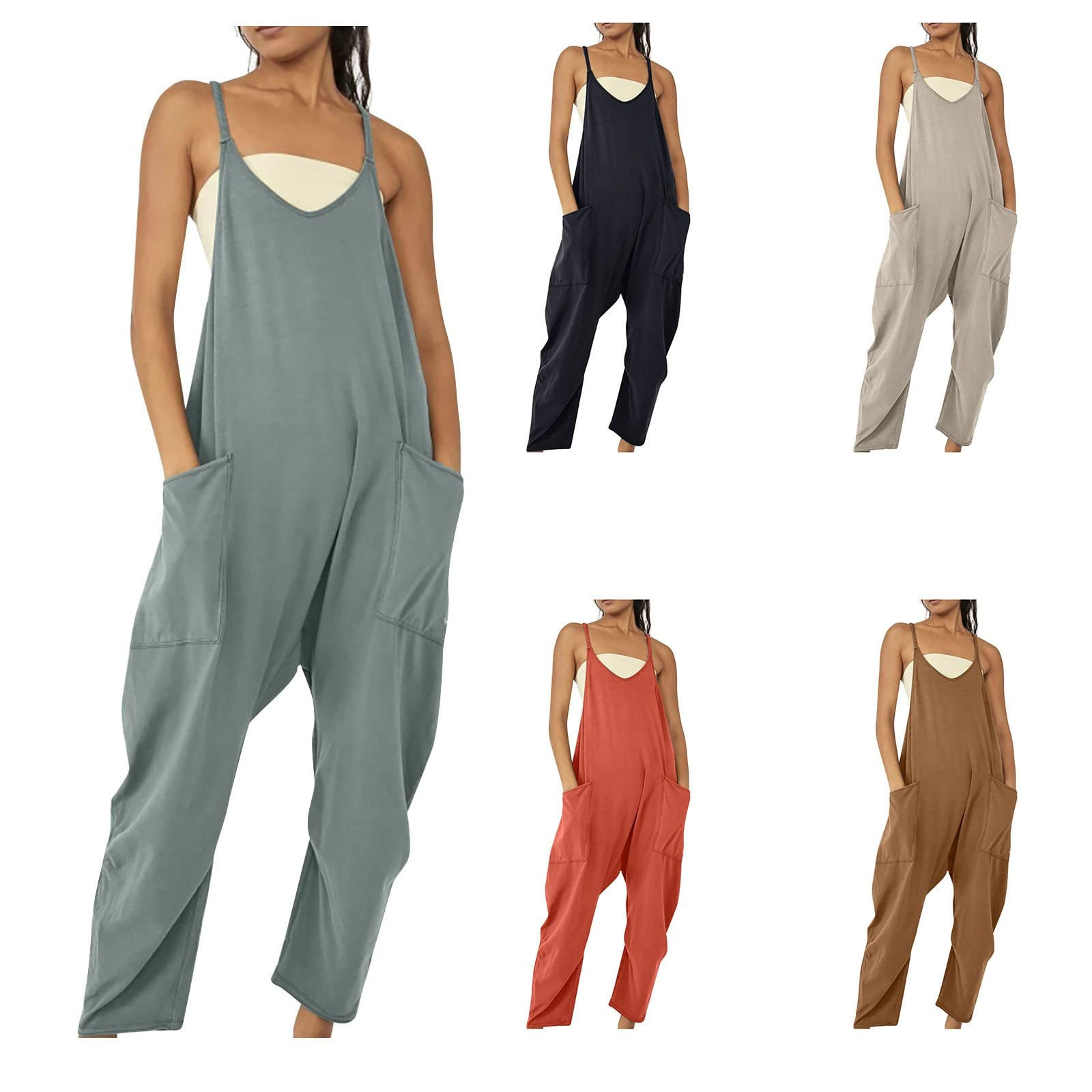 Plus Size Jumpsuits for Women 2024 - Sleeveless Romper Shorts with Adjustable Straps | Summer Outfits & Beach Wear