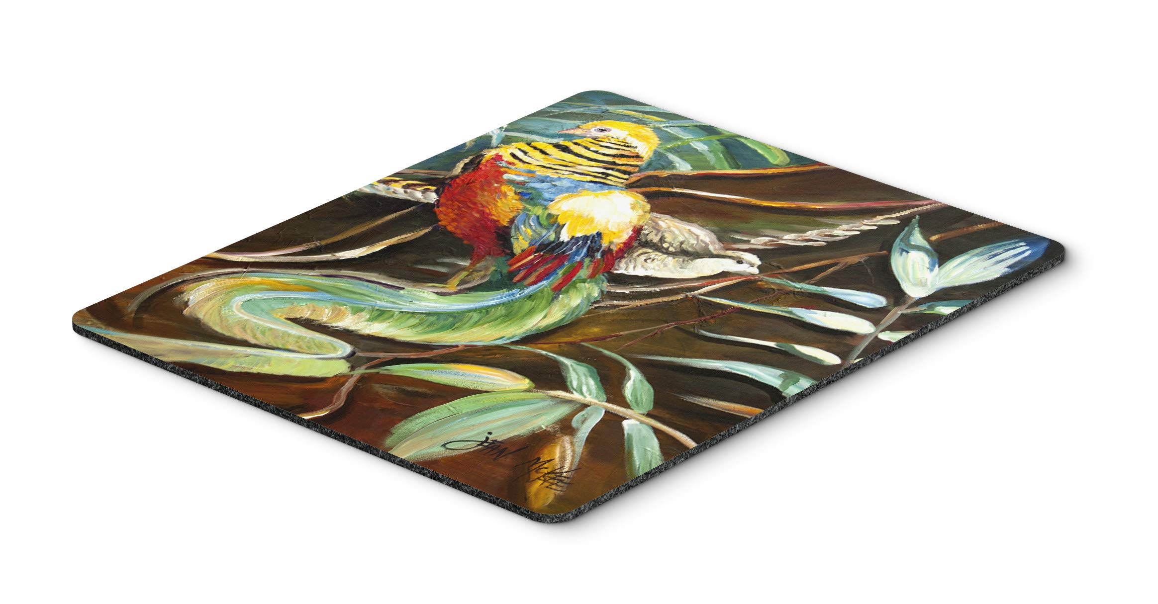 Caroline's Treasures JMK1204MP Mandarin Pheasant Mouse Pad - Non-Slip Large Desk Mat for Home Office, Gaming & Work Computers | Washable Mousepad with Heat-Resistant Trivet Feature | Perfect for PC, Laptop & Workspace Decor