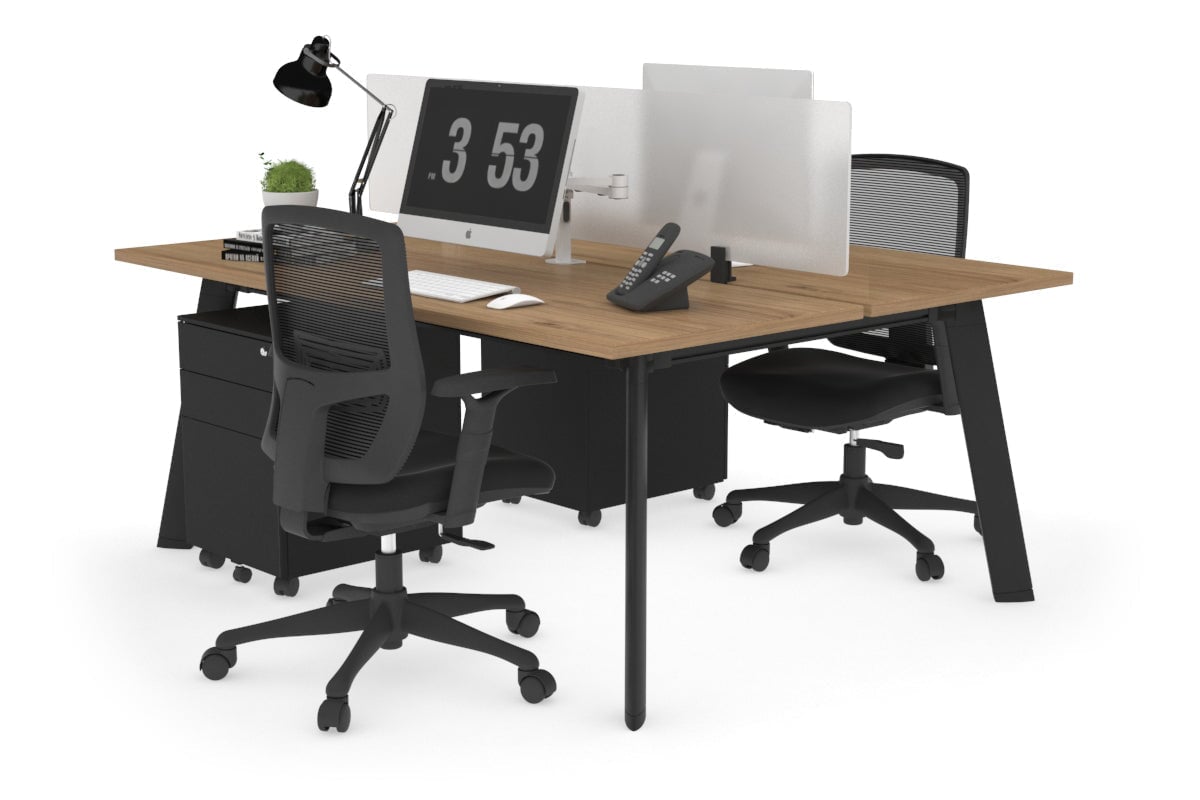 2-Person Workstation with Black Frame - 1200L x 700W Office Desk for Collaborative Workspaces | Perfect for Home Office, Coworking Spaces & Team Projects
