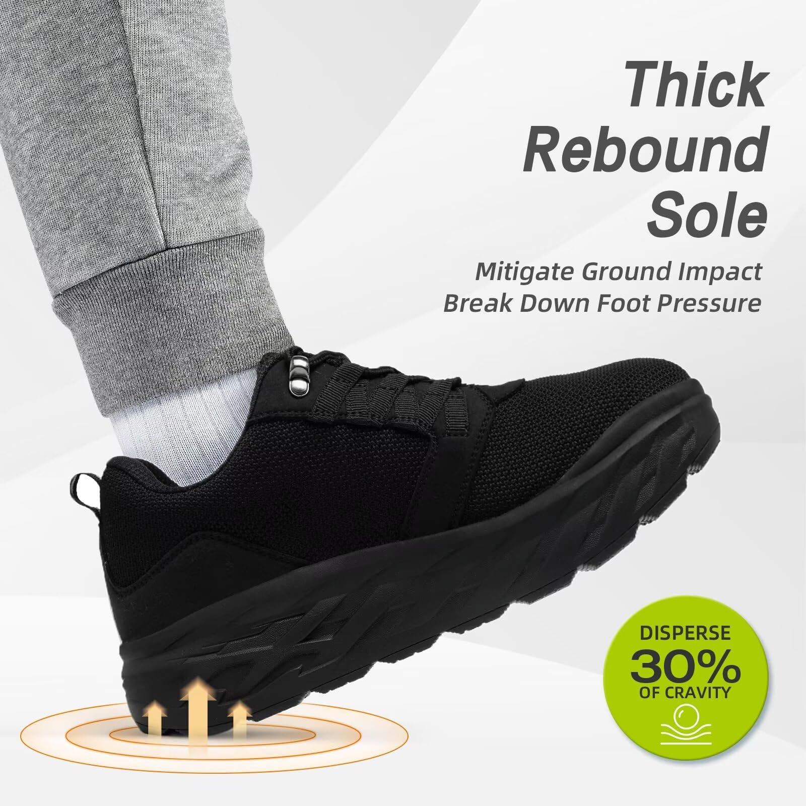 Orthopedic Diabetic Wide Walking Shoes for Men - Comfortable Plantar Fasciitis Sneakers with Arch Support | Hammer Toe Relief & Swollen Foot Pain | Work, Sports & Casual Wear | Ideal for Heel Pain, Foot Pain & Daily Comfort