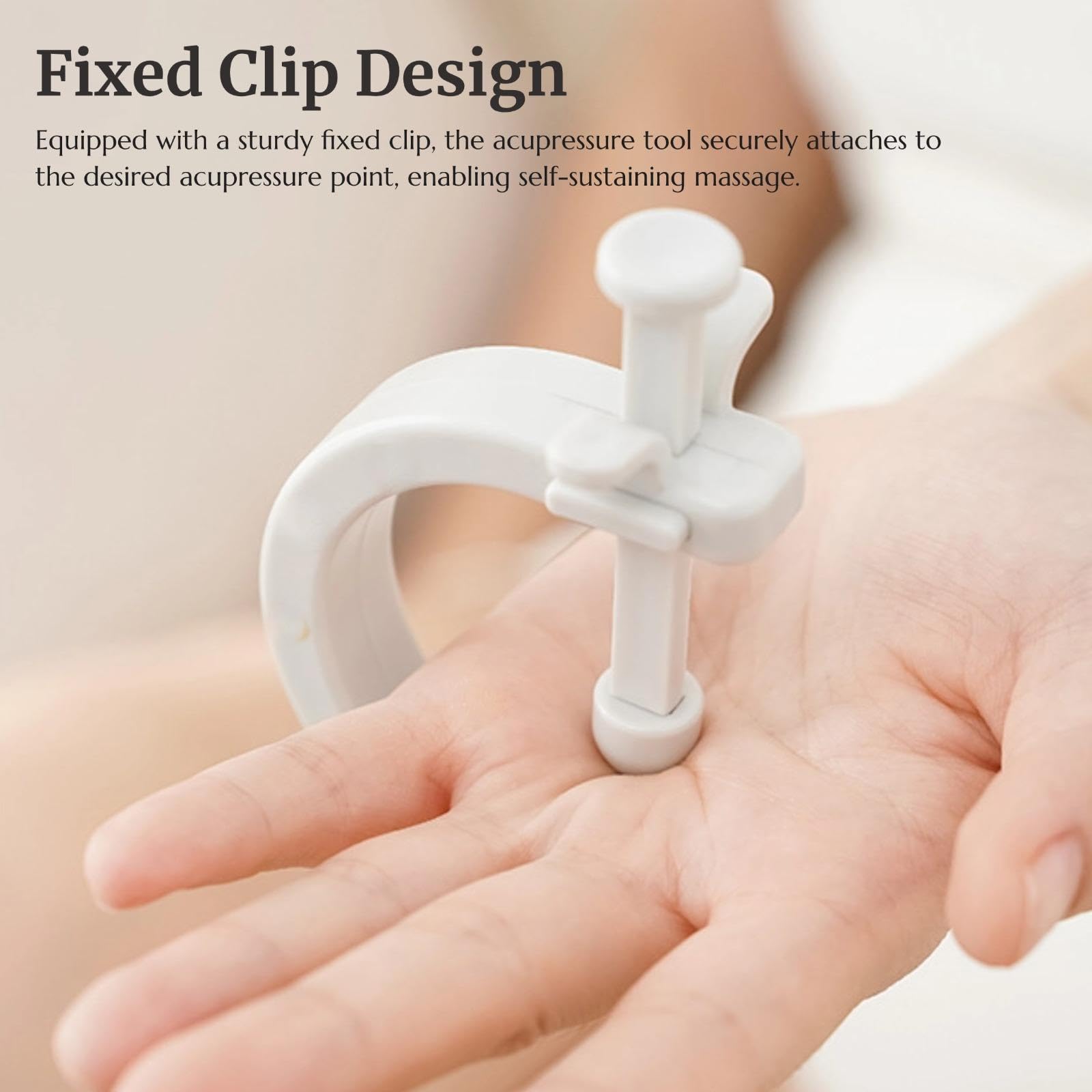 Adjustable Acupressure Massage Tool for Pain Relief - Foot, Hand & Ear Massager with Fixed Clip - Gray - Perfect for Home, Office & Travel Use
