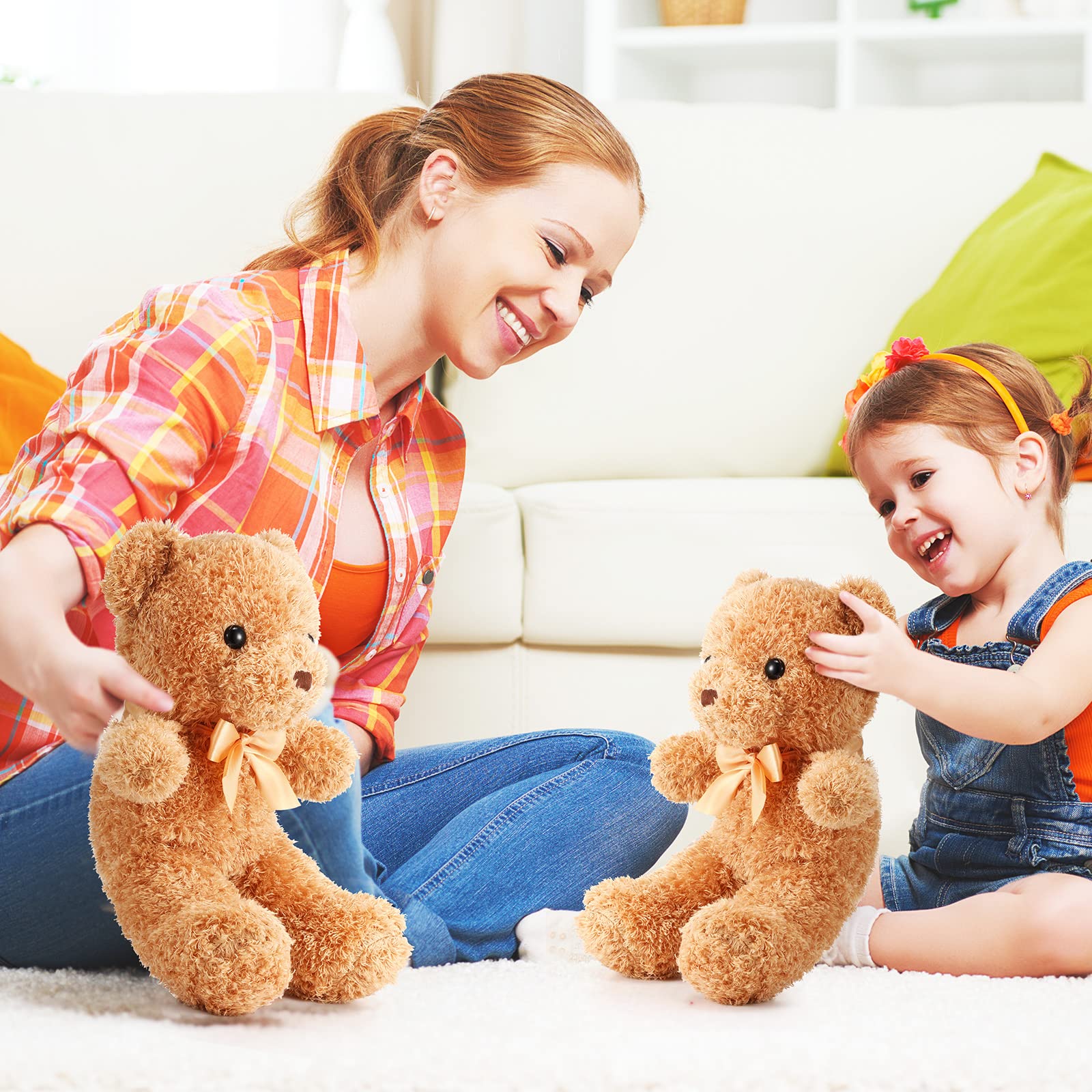 Lenwen 30-Piece Bulk Stuffed Animals - 12 Inch Brown Teddy Bear Plush Toys | Soft & Cuddly Small Plush Bears for Kids, Boys & Girls | Perfect for Baby Showers, Birthday Gifts, Nursery Decor & Playtime Comfort