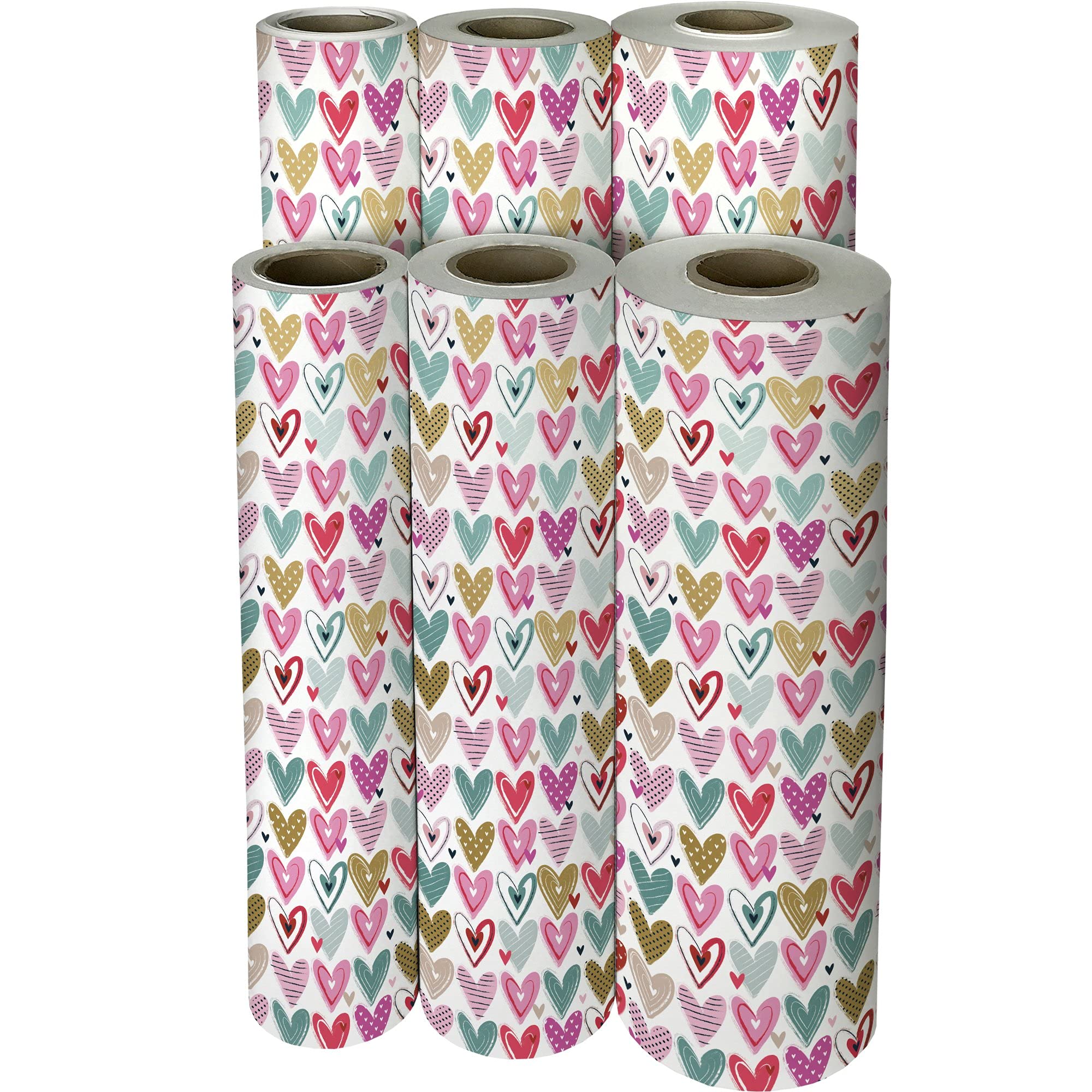 Jillson Roberts Bulk Valentine Gift Wrapping Paper - 833 Feet x 24 Inches, Pretty Hearts Design, Premium Quality for Holiday Gifts, Party Decorations & Craft Projects