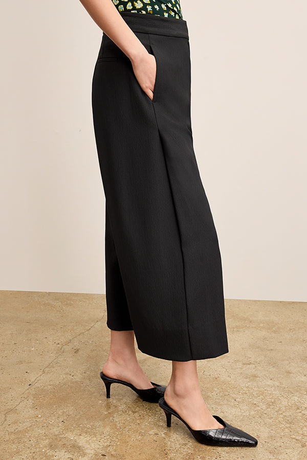 Eco-Friendly Soft Wave Culottes for Women - Comfortable & Stylish Black High Waist Palazzo Pants - Perfect for Casual Wear, Office & Travel