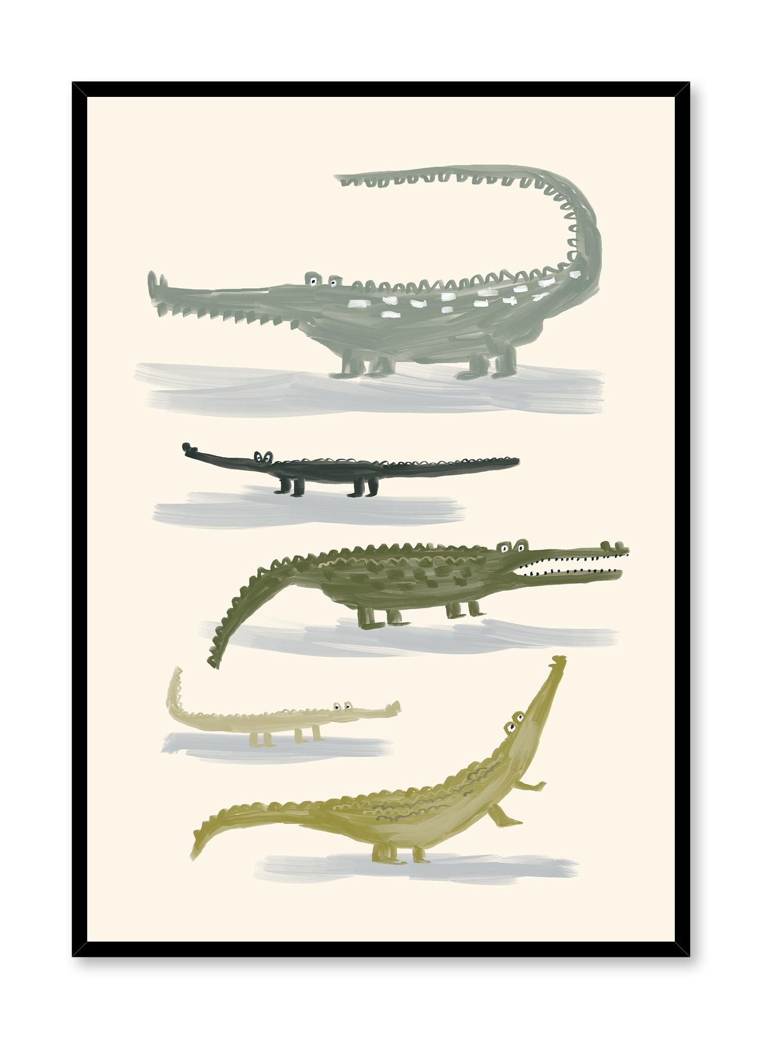 Green Croc Quintet Poster - Vibrant Botanical Wall Art for Home, Office & Classroom Decor | Perfect for Living Room, Bedroom & Study Spaces
