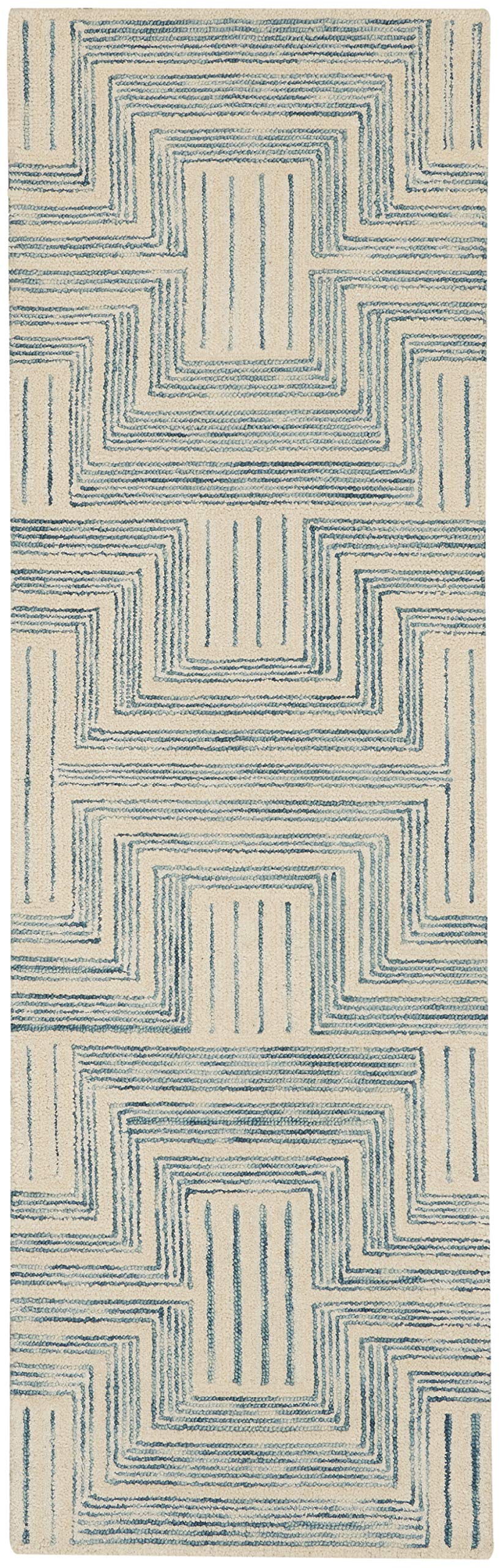 Nourison Linked Bohemian Ivory/Turquoise 2'3