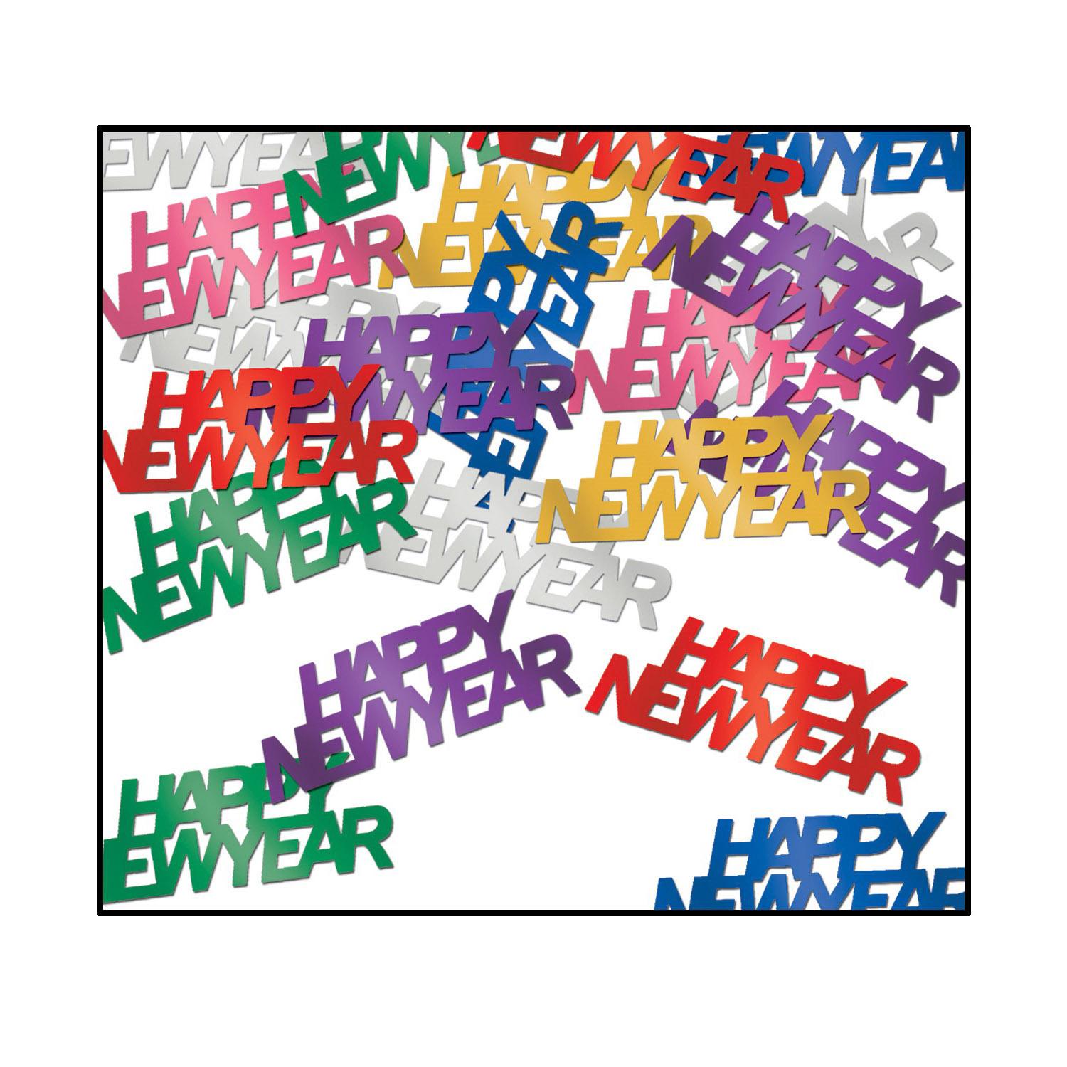 12 Pack Beistle Happy New Year Confetti - Multi-Color Party Decorations (0.5 Oz/Pkg) for New Year's Eve, Birthday & Celebration Events