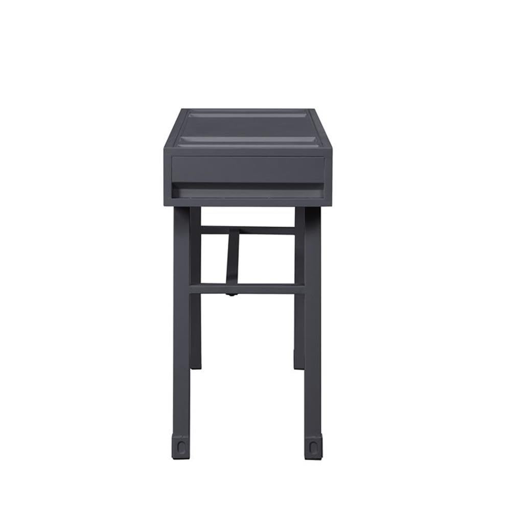 Acme Cargo Wood Vanity Desk in Gunmetal Gray - Modern Home Office & Bedroom Makeup Dressing Table - Perfect for Small Spaces & Apartment Living