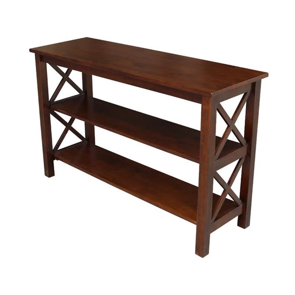 Pemberly Row Solid Mahogany Wood Traditional Console Table - Elegant Entryway Furniture for Hallway, Living Room & Foyer Decor