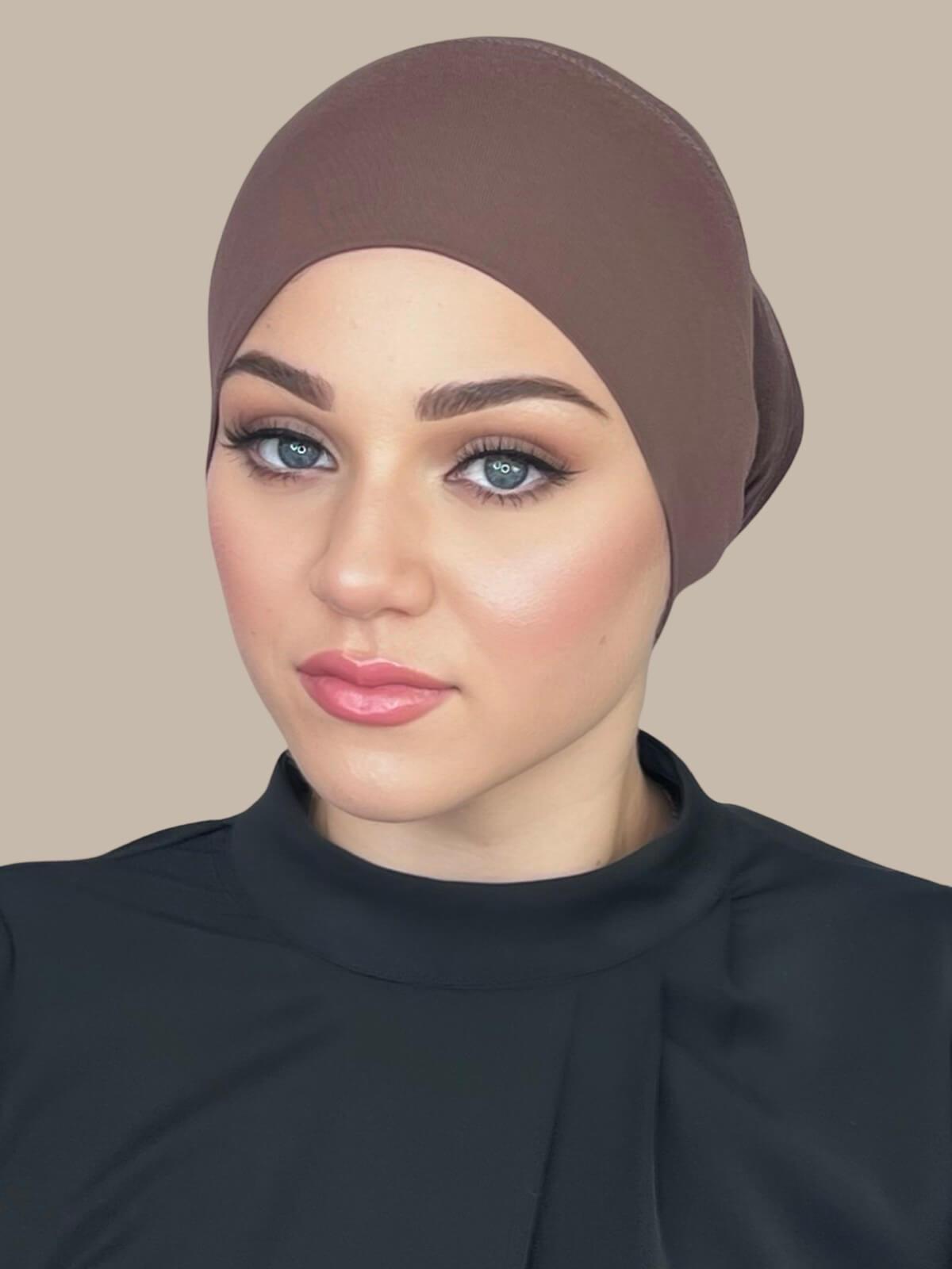 Premium Jersey Underscarf in Mocha Brown - Soft & Breathable Head Cover for Hijab, Modest Fashion & Everyday Comfort