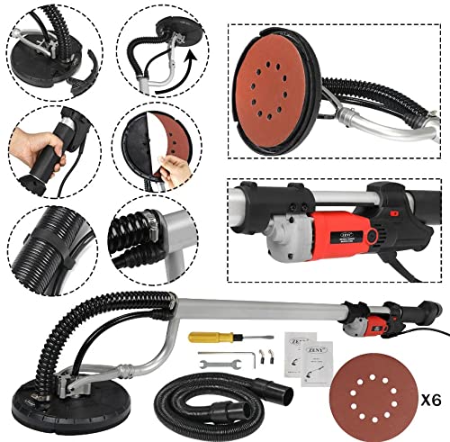 800W Commercial Electric Drywall Sander with Adjustable Variable Speed & Sanding Pad - Perfect for Drywall Repair, Home Renovation, and Professional Construction Projects