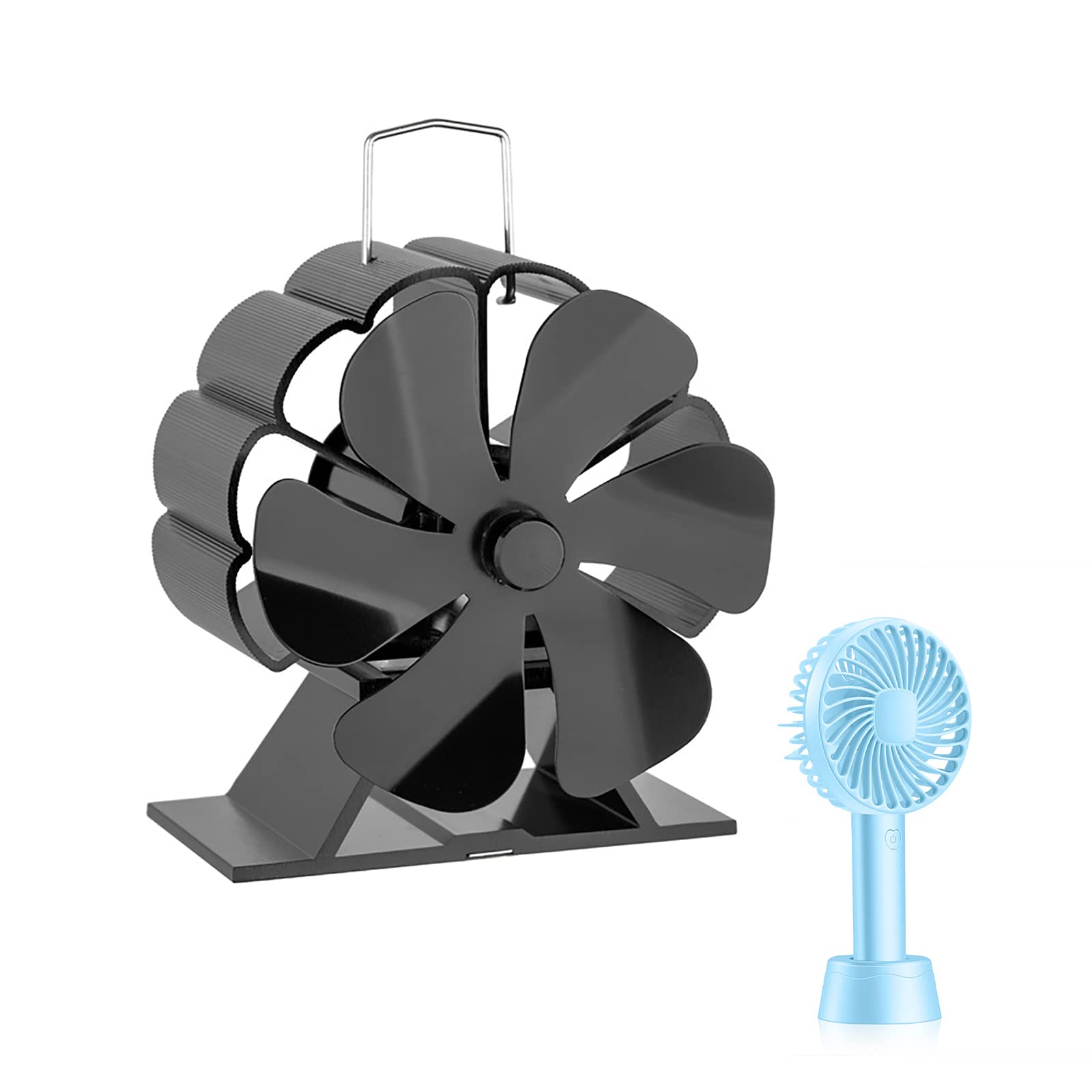 MOTOFUTURE 6-Blade Heat Powered Fireplace Fan - Ultra Quiet Wood Stove Fan for Fireplace & Log Burner | Eco-Friendly, No Electricity Needed | Perfect for Home Heating & Energy Savings