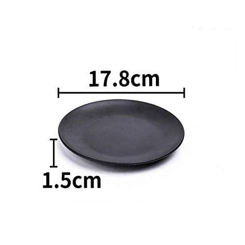 3-Pack Black 7-Inch Melamine Dinner Plates - Unbreakable Dishware Set for Outdoor Picnics, Camping & Dorm Use