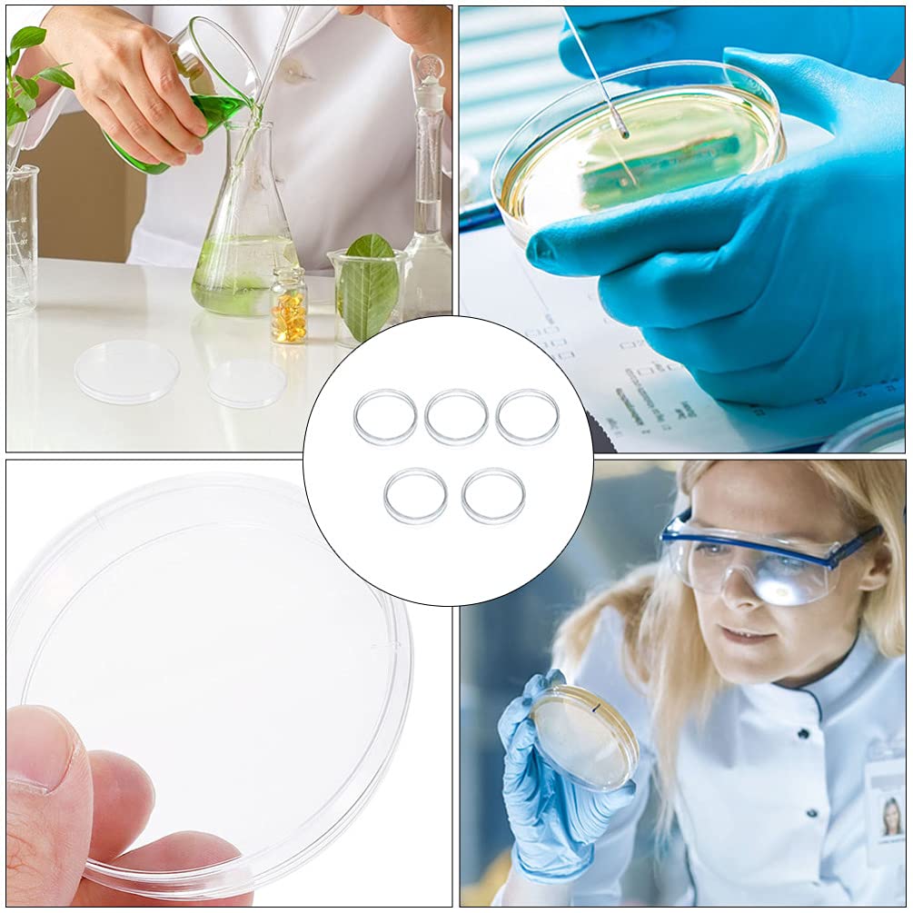 5pcs High Borosilicate Glass Petri Dishes with Lids - 90mm Diameter for Cell Culture, Microbiology, School Science Projects & Lab Experiments - Ideal for Bacteria Growth, Plant Tissue Studies & Classroom STEM Activities