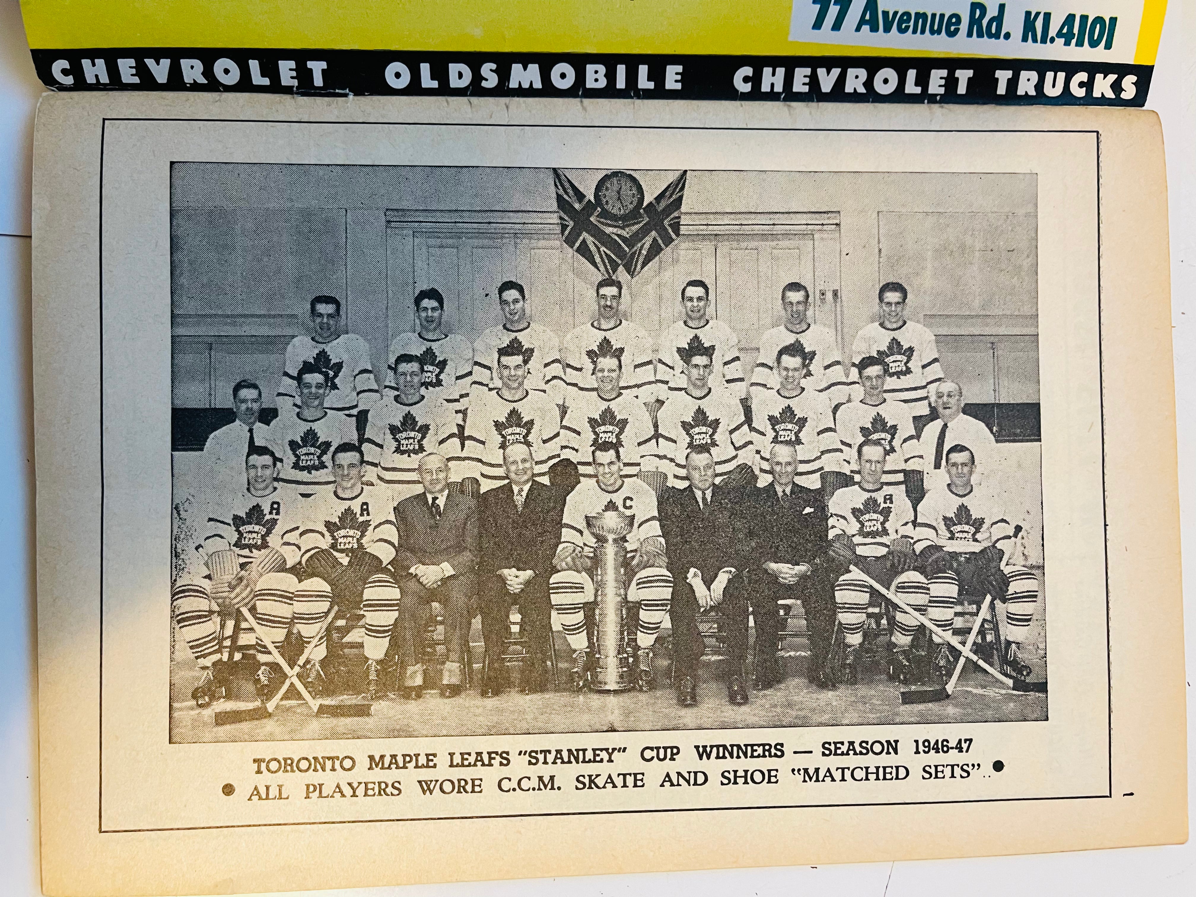 Vintage 1948 Maple Leaf Gardens Senior Hockey Game Program - Rare Collectible Memorabilia for Hockey Fans & Sports Collectors - Perfect for Display, Gifts & Nostalgic Sports Decor