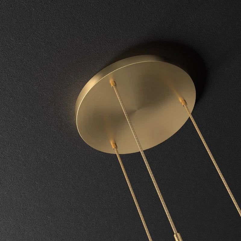Modern Tri Globes Staircase Chandelier Lighting Fixture - Elegant Crystal Pendant Light for Foyer, Hallway & Stairwell Decoration - Perfect for Home, Hotel & Luxury Interior Design