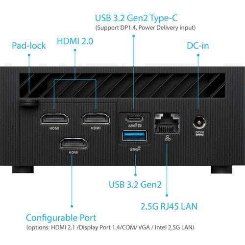 ASUS PN64 Mini PC (Intel Core i7-12700H, 16GB RAM, 1TB SSD) - Compact Business & Home Desktop Computer for Office Work, Gaming, and Home Entertainment
