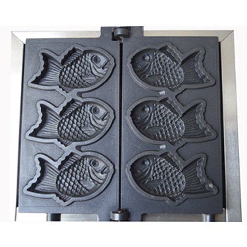 Nonstick Electric Taiyaki Fish Waffle Maker - 6-Cavity, 180° Opening, Dual Voltage (110V/220V) for Commercial & Home Use - Perfect for Japanese Desserts, Street Food Snacks, and Breakfast Cooking