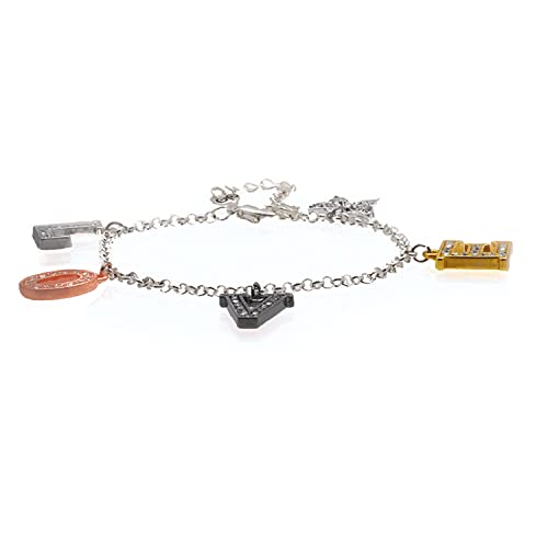 Delight Jewelry 3D Gift Box with Bow - Multi-Color Crystal Love Charm Bracelet (6+2