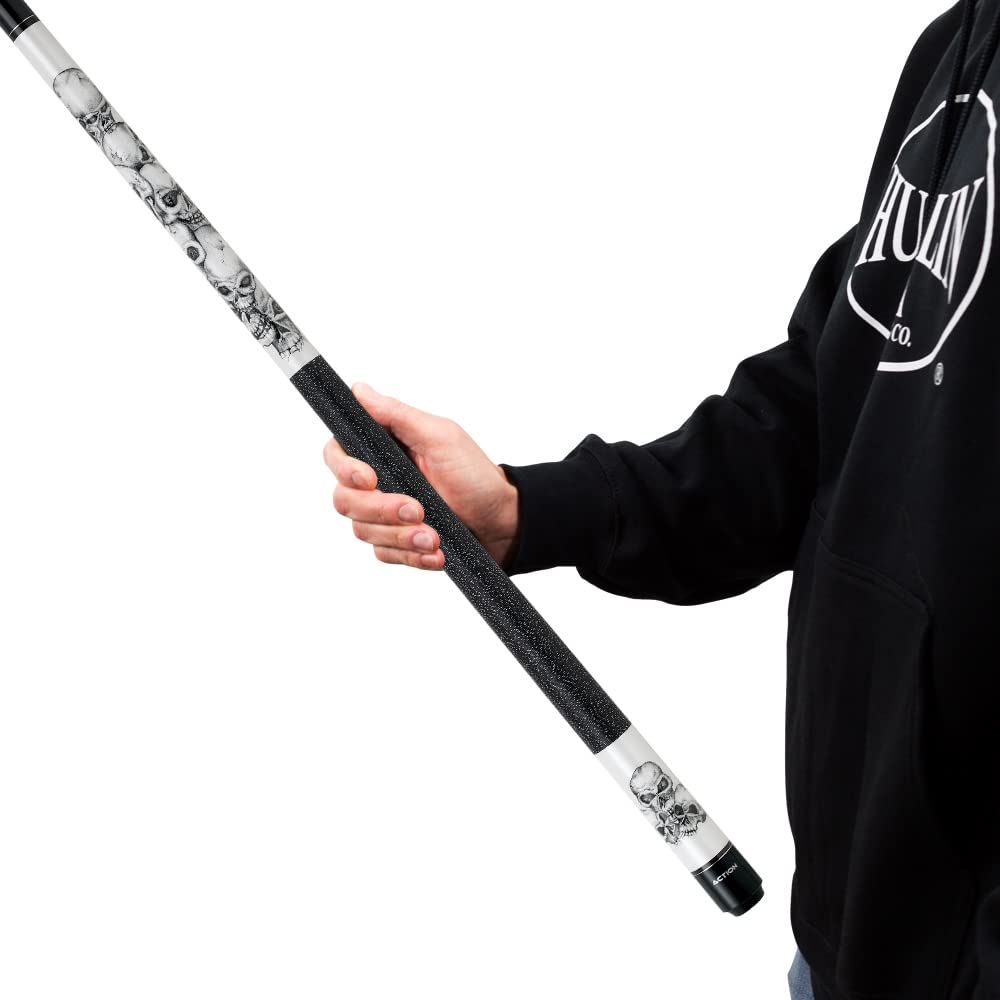 Action Skulls Adventure Pool Cue - 18 oz Weight - Premium Billiards Stick for Professional & Recreational Players - Perfect for Bars, Game Rooms & Pool Halls
