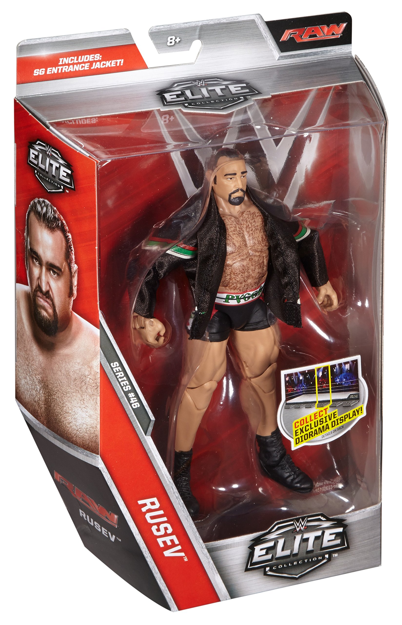 WWE Elite Collection Rusev Action Figure - Authentic Wrestling Collectible Toy for Fans & Kids | Perfect for Display, Play & Gifts