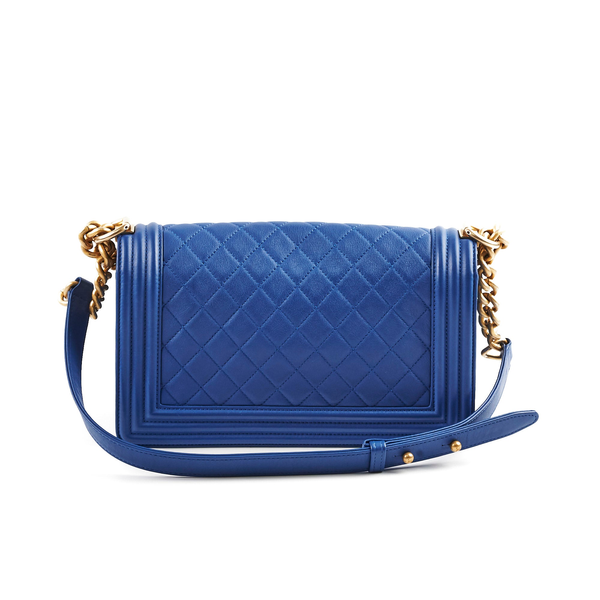 Chanel Old Medium Boy Bag in Blue - 27 Series Luxury Handbag for Women | Perfect for Evening Events, Parties & Special Occasions
