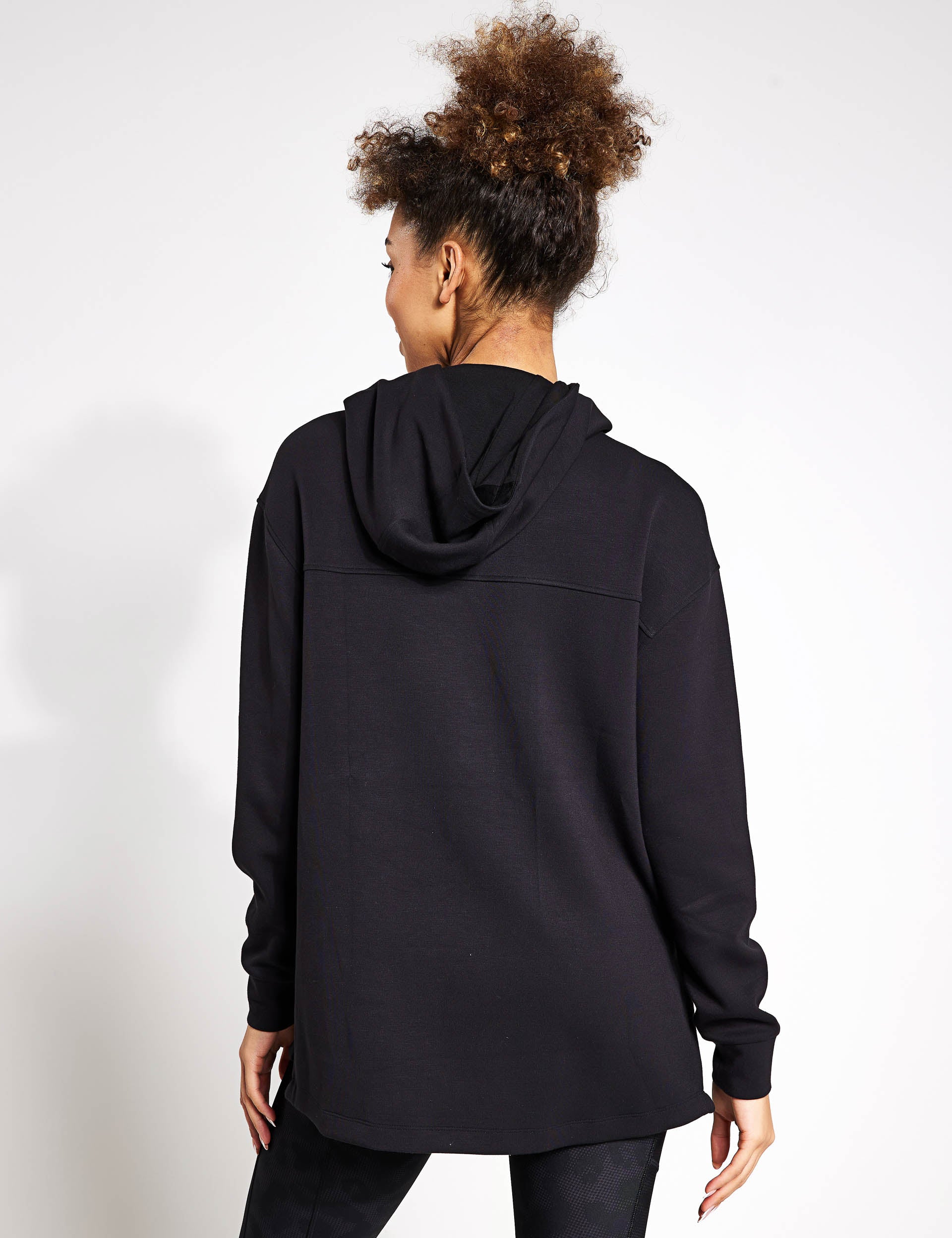 Comfortable Hooded Long Sleeve Yoga Hoodie for Women - Black | Perfect for Yoga, Gym & Lounge Wear