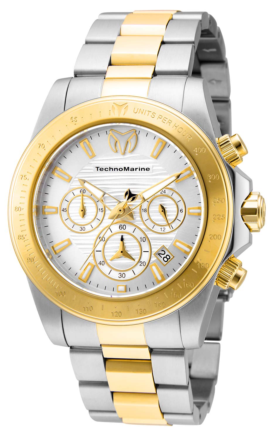 TechnoMarine Men's Manta Ray Quartz Watch - Gold Stainless Steel Strap 22mm (TM-219002) | Waterproof Dress Watch for Business, Casual & Outdoor Activities