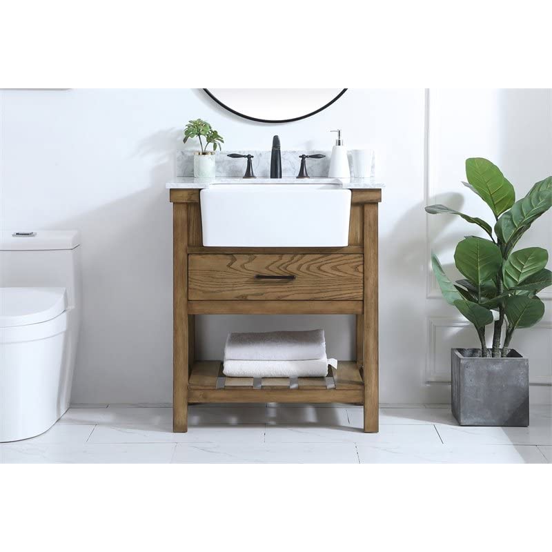 30-Inch Green Wood Bathroom Vanity with Backsplash - Elegant Single Sink Vanity for Modern Bathroom Decor | Perfect for Small Spaces & Guest Bathrooms