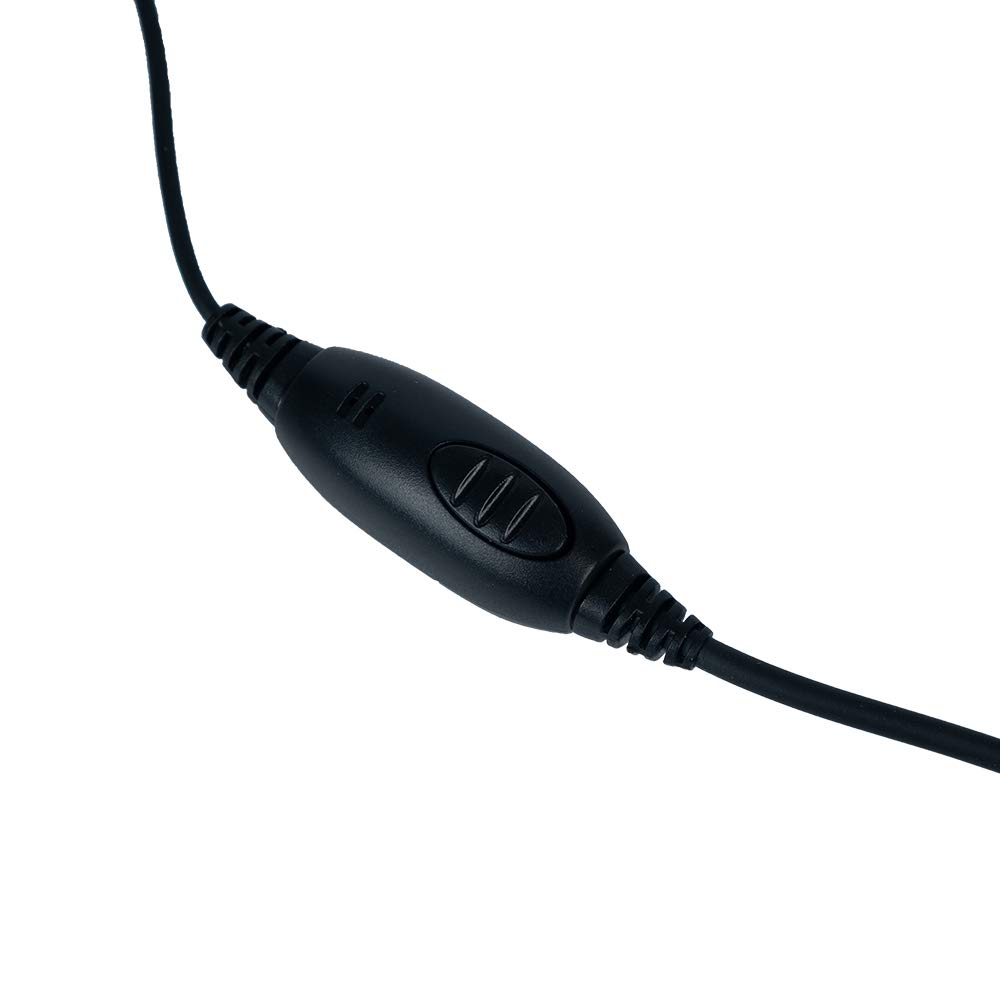 APX6000 Earpiece Headset with Noise-Canceling MIC & PTT Button - Compatible with Motorola XPR6550 XPR7550 XPR7580 Walkie Talkies (Black) - Ideal for Security, Construction & Event Staff Communication