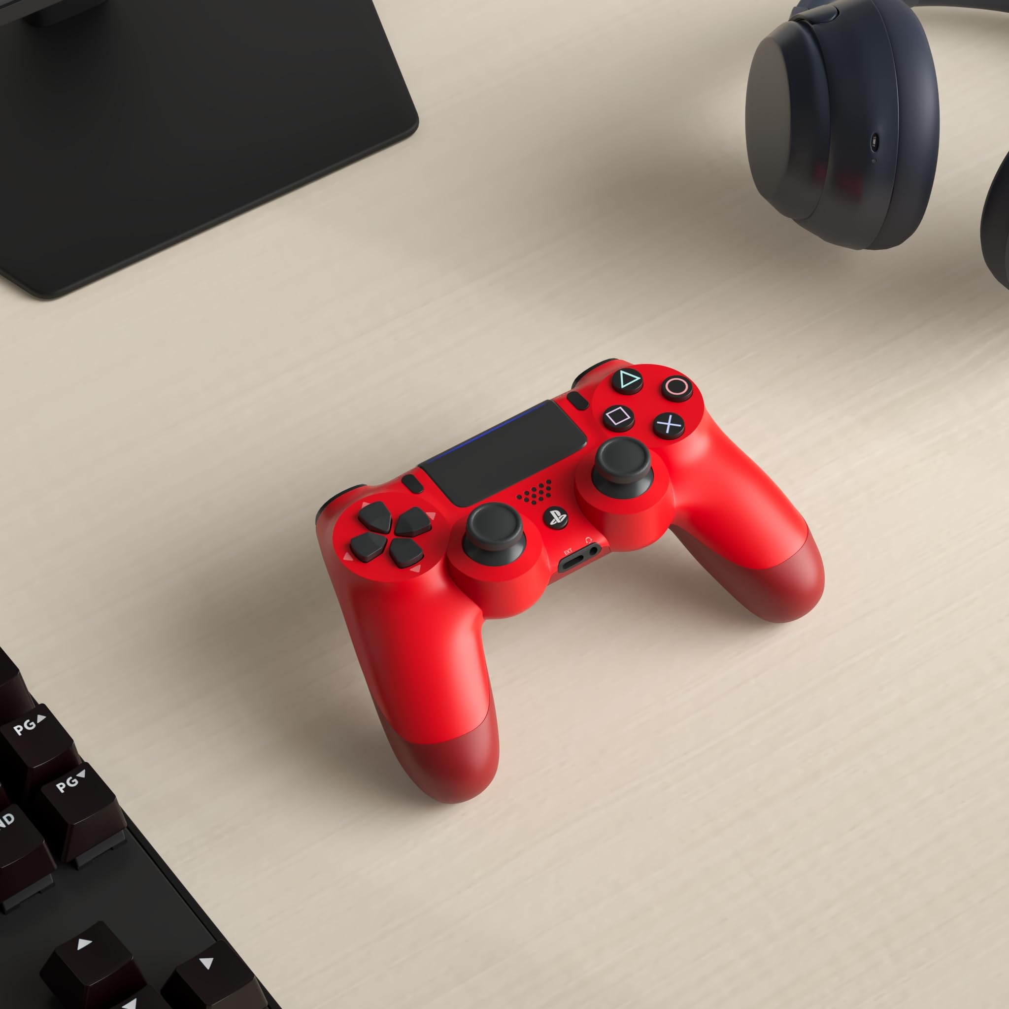 Renewed Sony DualShock 4 Wireless Controller for PS4 - Magma Red | Official PlayStation 4 Gamepad with Precise Controls | Perfect for Gaming, Streaming & Multiplayer Sessions