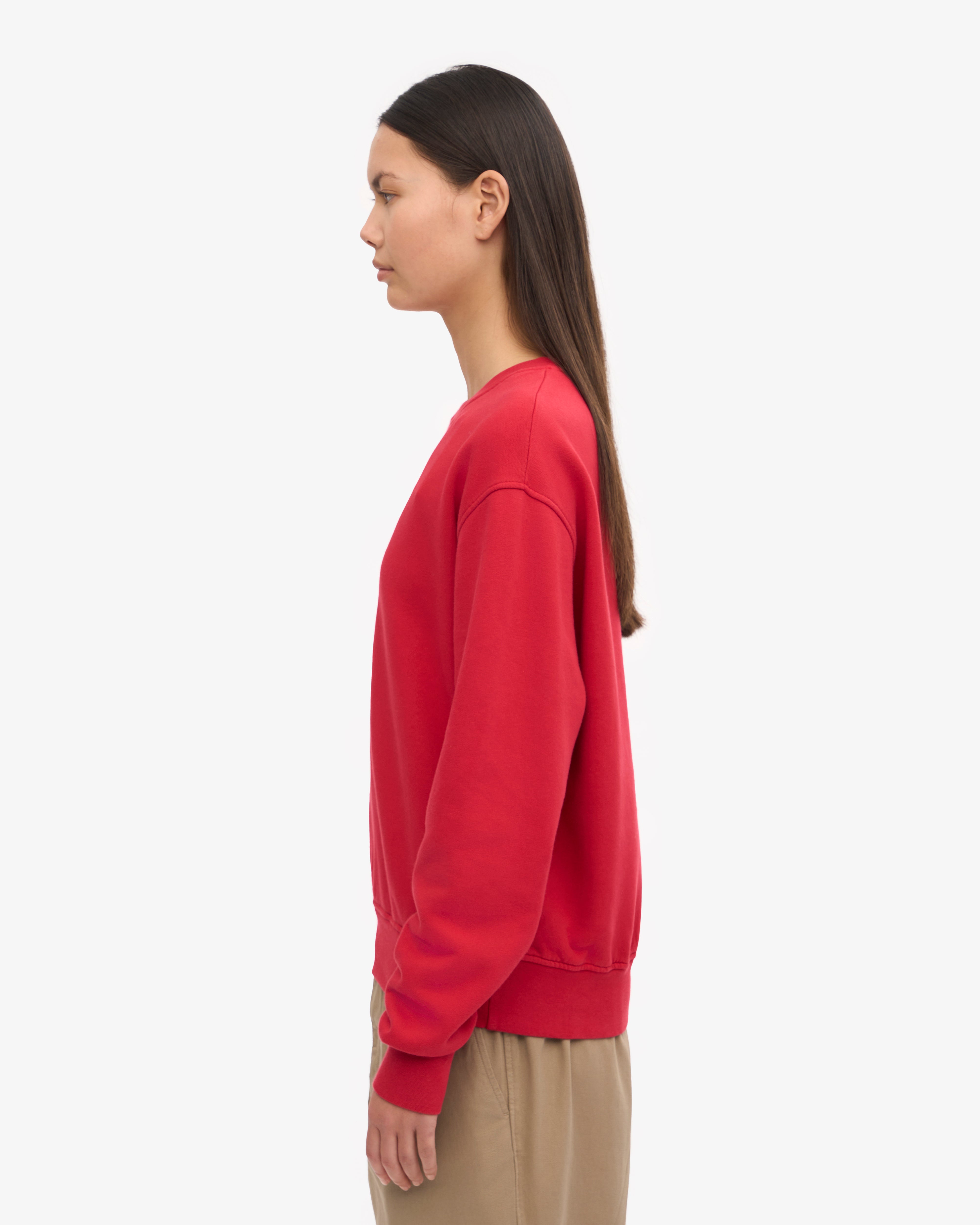 Organic Cotton Women's Classic Crew Neck T-Shirt - Scarlet Red | Comfortable & Eco-Friendly Casual Wear for Everyday Outfits
