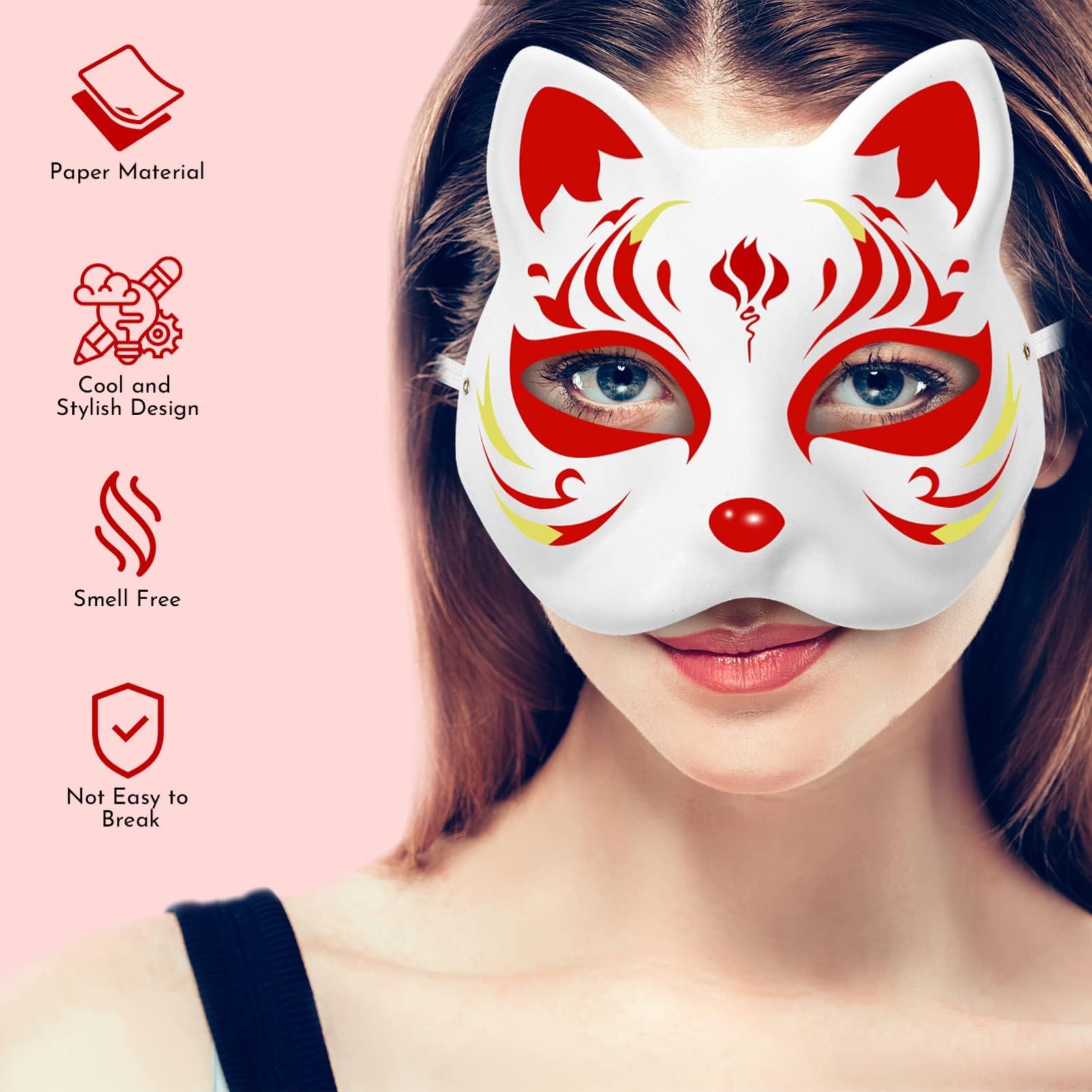 10Pcs Therian Mask Set - Cat & Fox Halloween Masks for Kids & Adults - Festive Party Costume Accessories for Cosplay, Halloween, Themed Parties & Events