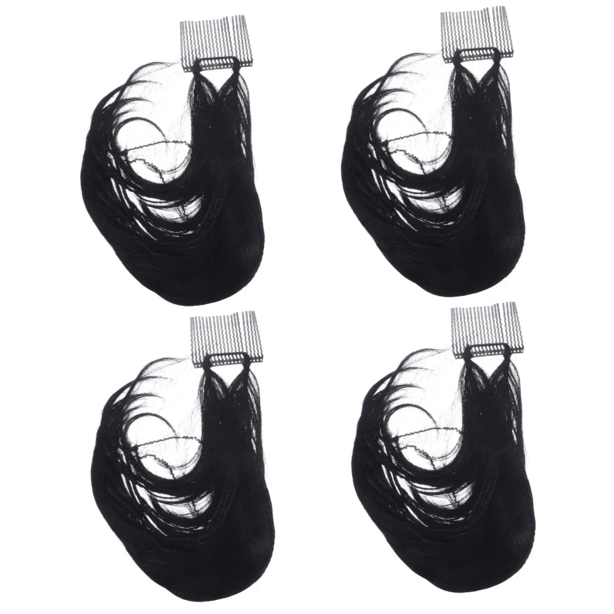 FOMIYES 4pcs High-Temperature Wire Wig Clips for Women - Secure Hair Accessories for Wigs, Ponytail Extensions & Hair Buns - Realistic Hair Topper with Comb - Perfect for Daily Styling & Special Occasions