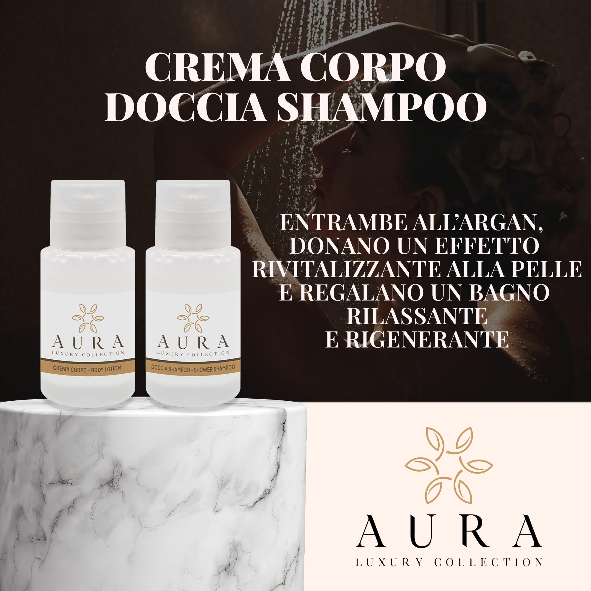 Aura Luxury Collection 260-Piece Gift Set with Body Cream, Shampoo, Disposable Slippers, Vanity Kit, Shaving Set & Oral Care + 500 Hair Ties - Perfect for Travel, Spa Days & Luxury Self-Care Gifts