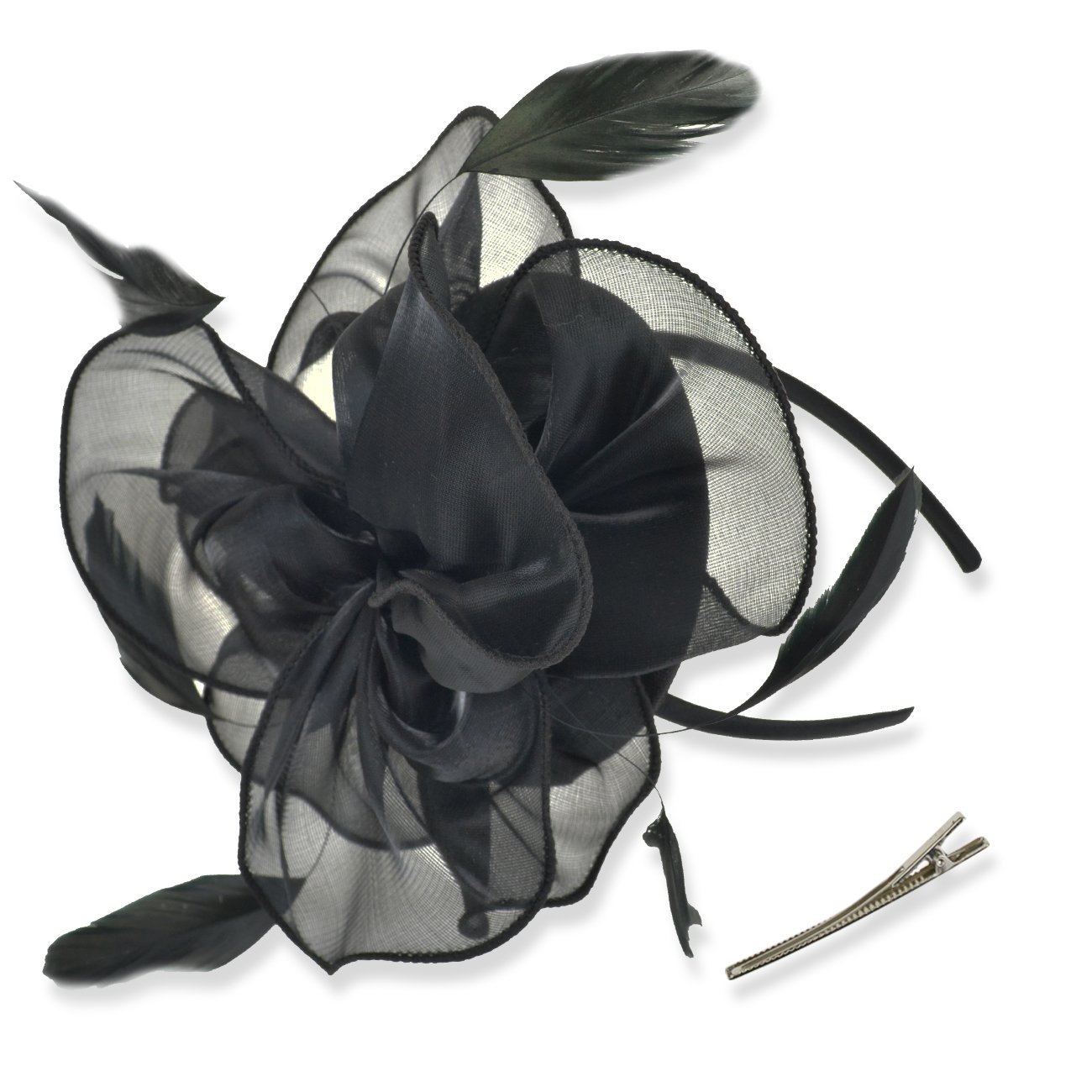 Elegant Women's Kentucky Derby Fascinator Hats with Flower, Headband & Clip - Tea Party Headwear for Women & Girls - Perfect for Weddings, Races & Special Events