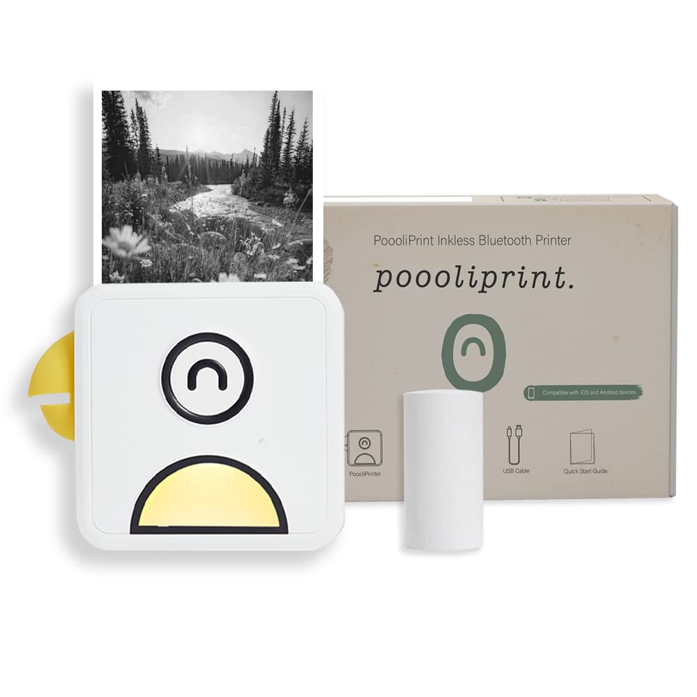 Poooliprint L2 Inkless Pocket Printer - Mini Bluetooth Thermal Printer for iPhone & Android | Print Sticky Notes, Photos, Labels, Shopping Lists | Perfect for Journaling, Office, Travel & Home Organization