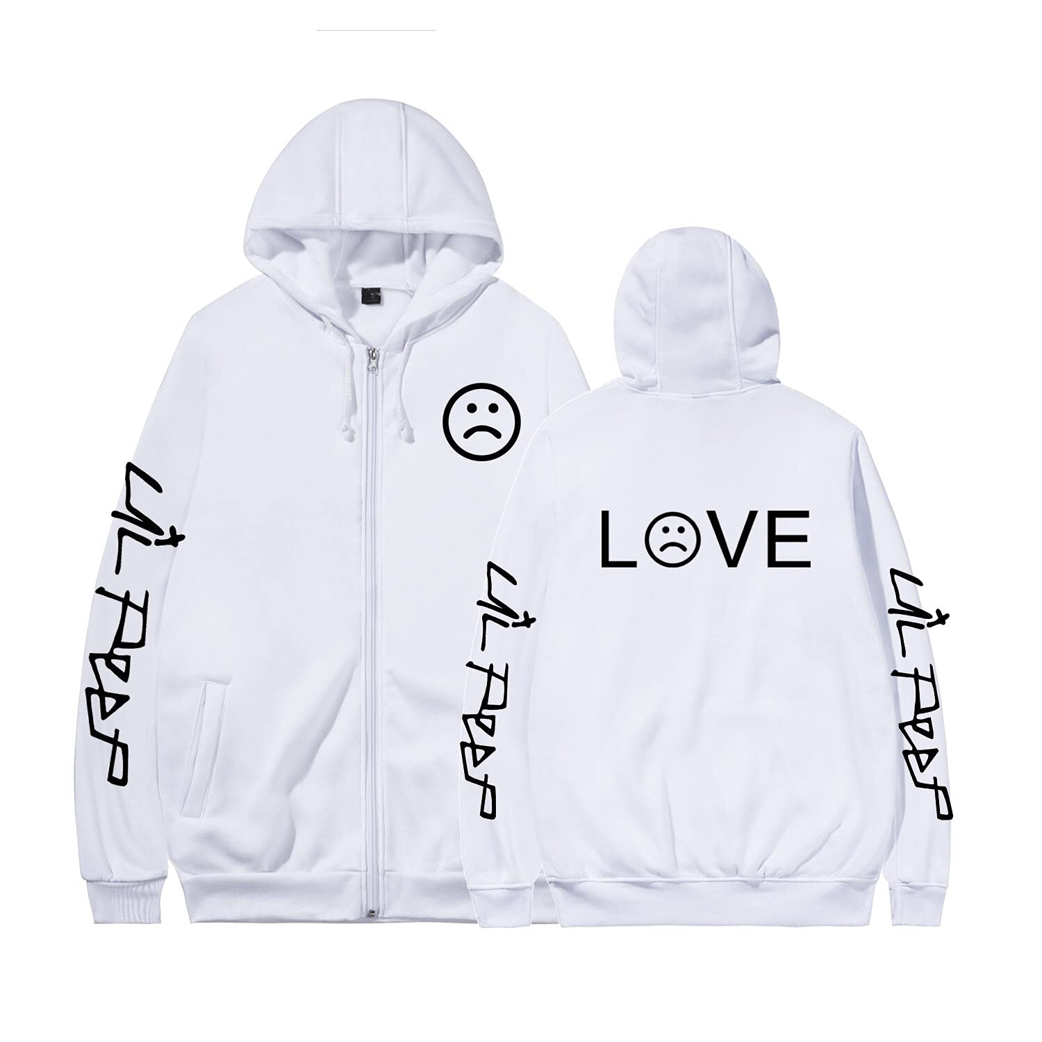 Lil Peep Printed Hoodie Sweatshirt for Men & Women - Oversized Unisex Pullover - Fan Merchandise - Plus Size (White, S-XL) - Perfect for Concerts, Streetwear & Casual Outfits