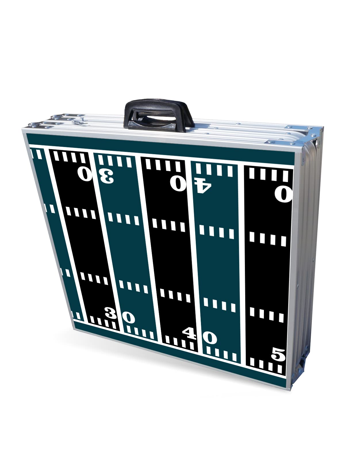 8-Foot Folding Portable Beer Pong Table with LED Lights & Optional Cup Holes - Philadelphia Eagles Football Field Design | Perfect for Tailgating, Parties & Outdoor Games